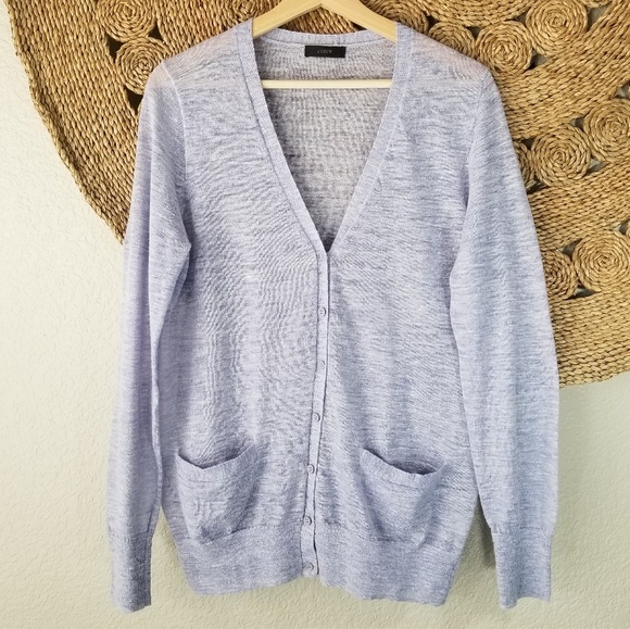 J. Crew Sweaters - J. Crew Marled lilac boyfriend's cardigan i61